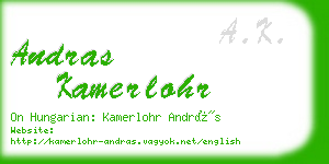 andras kamerlohr business card